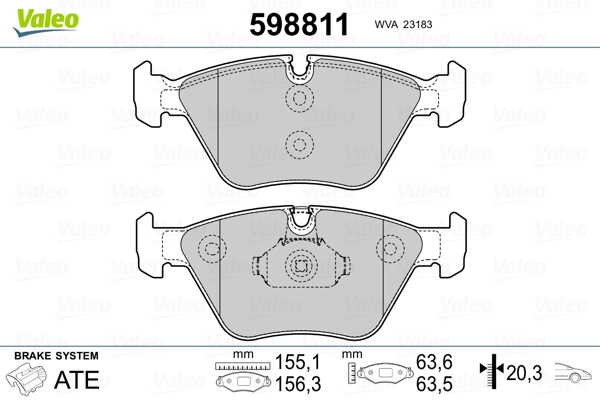 set placute frana,frana disc 598811 VALEO - Frana disc set placute frana,frana disc 598811 VALEO - Frana disc