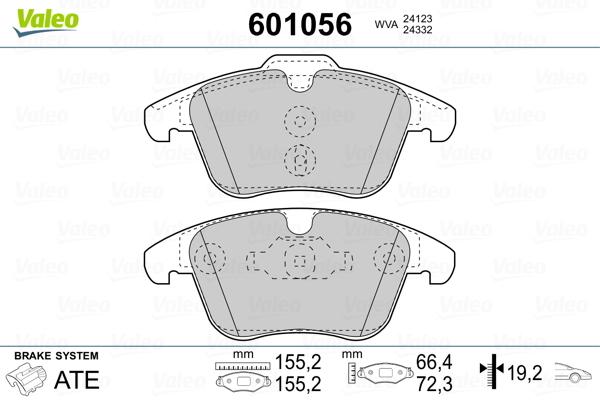 set placute frana,frana disc 601056 VALEO - Frana disc set placute frana,frana disc 601056 VALEO - Frana disc
