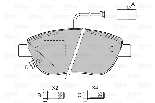 set placute frana,frana disc 601069 VALEO - Set placute frana set placute frana,frana disc 601069 VALEO - Set placute frana