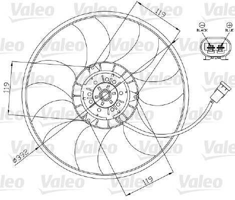 Ventilator, radiator 696013 VALEO - Gmv (electroventilator ) Ventilator, radiator 696013 VALEO - Gmv (electroventilator )