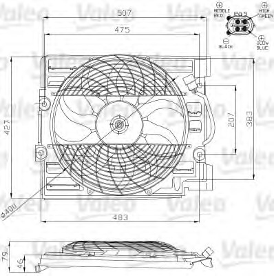 motor electric,ventilator 696120 VALEO - Ventilator radiator motor electric,ventilator 696120 VALEO - Ventilator radiator