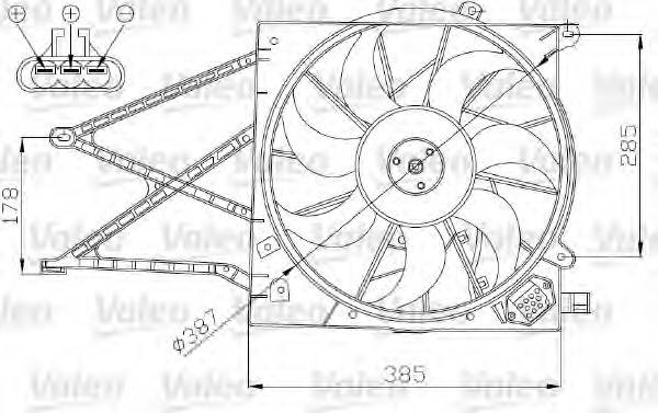 Ventilator, radiator 696173 VALEO - Gmv (electroventilator ) Ventilator, radiator 696173 VALEO - Gmv (electroventilator )