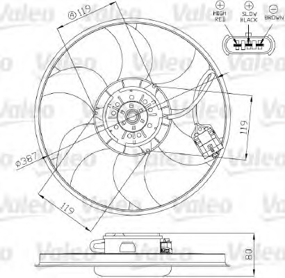 Ventilator, radiator 696280 VALEO - Gmv (electroventilator ) Ventilator, radiator 696280 VALEO - Gmv (electroventilator )