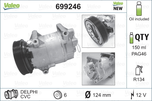 Compresor, climatizare 699246 VALEO - Compresor/piese Compresor, climatizare 699246 VALEO - Compresor/piese