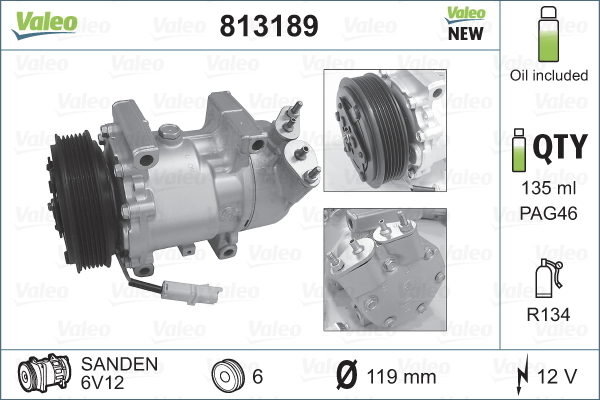 Compresor, climatizare 813189 VALEO - Compresor/piese Compresor, climatizare 813189 VALEO - Compresor/piese