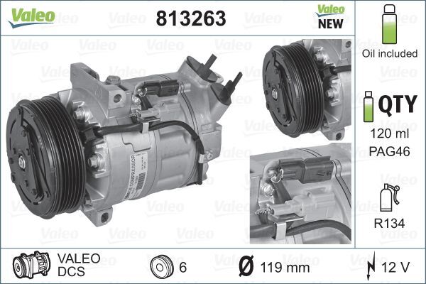 Compresor, climatizare 813263 VALEO - Compresor/piese Compresor, climatizare 813263 VALEO - Compresor/piese