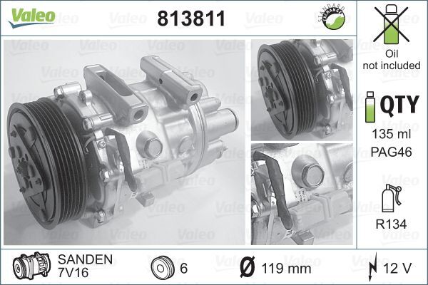 Compresor, climatizare 813811 VALEO - Compresor/piese Compresor, climatizare 813811 VALEO - Compresor/piese