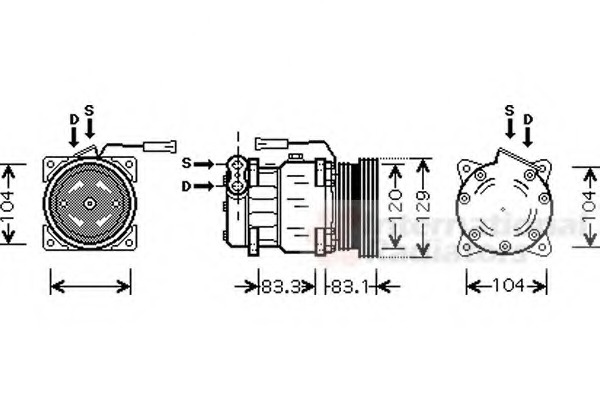 Compresor, climatizare 0100K093 VAN WEZEL - Compresor/piese