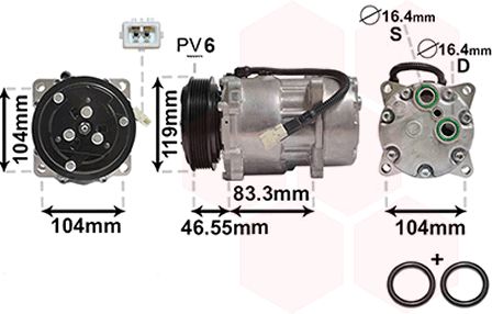 Compresor, climatizare 0900K161 VAN WEZEL - Compresor/piese Compresor, climatizare 0900K161 VAN WEZEL - Compresor/piese