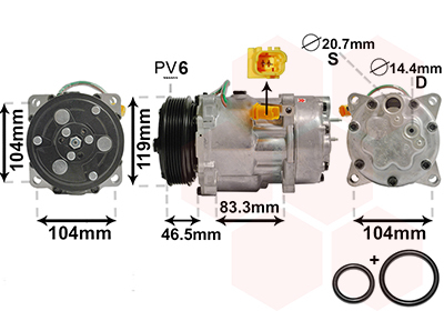 Compresor, climatizare 0900K201 VAN WEZEL - Compresor/piese Compresor, climatizare 0900K201 VAN WEZEL - Compresor/piese