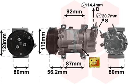 Compresor, climatizare 0900K214 VAN WEZEL - Compresor/piese Compresor, climatizare 0900K214 VAN WEZEL - Compresor/piese