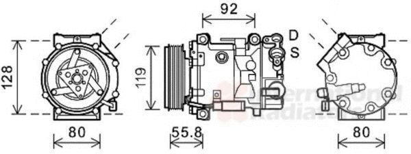 Compresor, climatizare 0900K282 VAN WEZEL - Compresor/piese Compresor, climatizare 0900K282 VAN WEZEL - Compresor/piese
