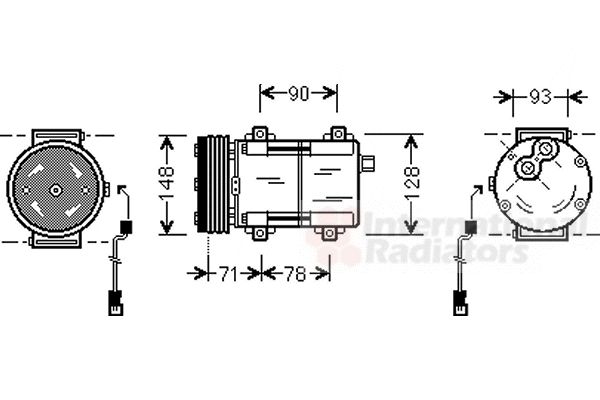 Compresor, climatizare 1800K277 VAN WEZEL - Compresor/piese