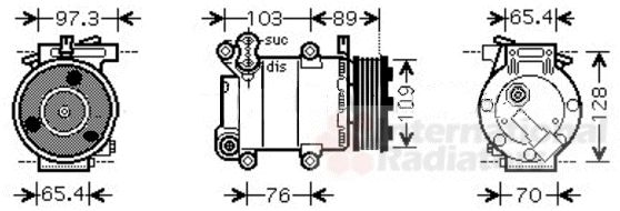 Compresor, climatizare 1800K391 VAN WEZEL - Compresor/piese Compresor, climatizare 1800K391 VAN WEZEL - Compresor/piese