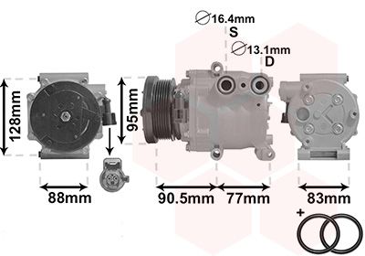 Compresor, climatizare 1800K434 VAN WEZEL - Compresor/piese Compresor, climatizare 1800K434 VAN WEZEL - Compresor/piese
