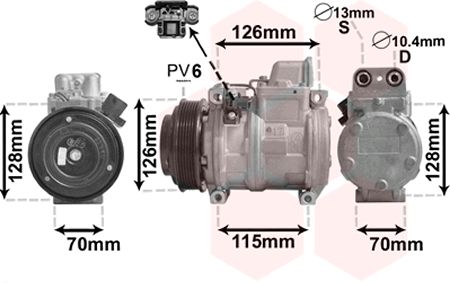 Compresor, climatizare 3000K087 VAN WEZEL - Compresor/piese Compresor, climatizare 3000K087 VAN WEZEL - Compresor/piese