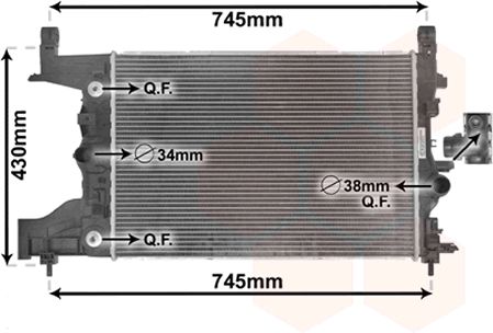 Radiator, racire motor 37002545 VAN WEZEL - Radiator apa/piese Radiator, racire motor 37002545 VAN WEZEL - Radiator apa/piese