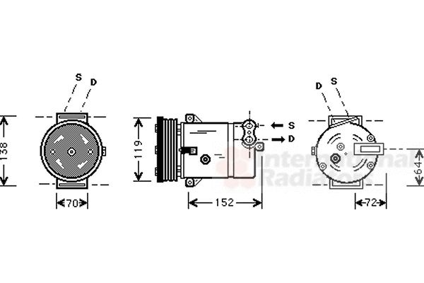 Compresor, climatizare 3700K279 VAN WEZEL - Compresor/piese Compresor, climatizare 3700K279 VAN WEZEL - Compresor/piese