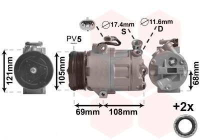 Compresor, climatizare 3700K316 VAN WEZEL - Compresor/piese Compresor, climatizare 3700K316 VAN WEZEL - Compresor/piese