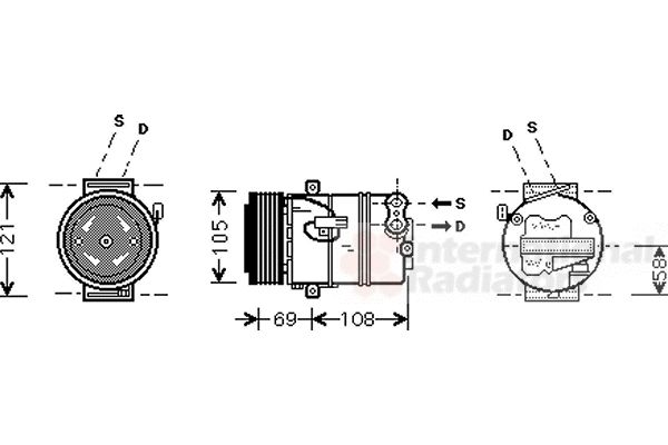 Compresor, climatizare 3700K443 VAN WEZEL - Compresor/piese Compresor, climatizare 3700K443 VAN WEZEL - Compresor/piese