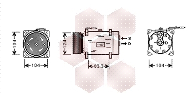 Compresor, climatizare 4300K244 VAN WEZEL - Compresor/piese Compresor, climatizare 4300K244 VAN WEZEL - Compresor/piese