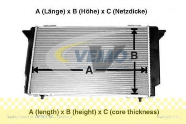 Radiator, racire motor V30-60-1237 VEMO - Radiator apa/piese
