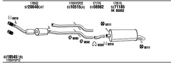 Sistem de esapament CIH15926A WALKER - Sistem de evacuare, complet Sistem de esapament CIH15926A WALKER - Sistem de evacuare, complet