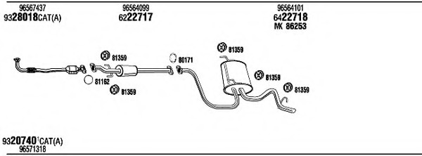 Sistem de esapament DWT17234B WALKER - Sistem de evacuare, complet Sistem de esapament DWT17234B WALKER - Sistem de evacuare, complet