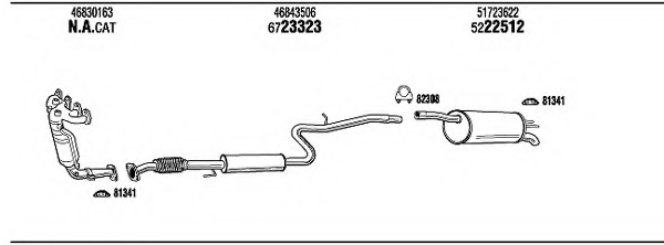 Sistem de esapament FI22003A WALKER - Sistem de evacuare, complet Sistem de esapament FI22003A WALKER - Sistem de evacuare, complet