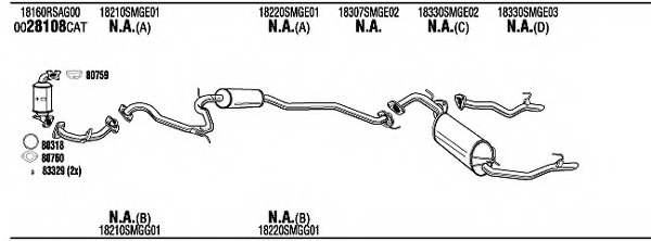 Sistem de esapament HOH19241B WALKER - Sistem de evacuare, complet Sistem de esapament HOH19241B WALKER - Sistem de evacuare, complet
