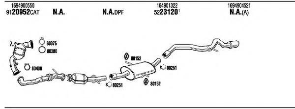 Sistem de esapament MBT18508B WALKER - Sistem de evacuare, complet Sistem de esapament MBT18508B WALKER - Sistem de evacuare, complet
