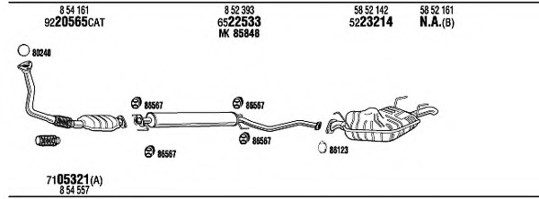 Sistem de esapament OP55155B WALKER - Sistem de evacuare, complet Sistem de esapament OP55155B WALKER - Sistem de evacuare, complet