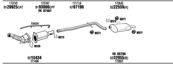 Sistem de esapament PEH15852A WALKER - Sistem de evacuare, complet Sistem de esapament PEH15852A WALKER - Sistem de evacuare, complet