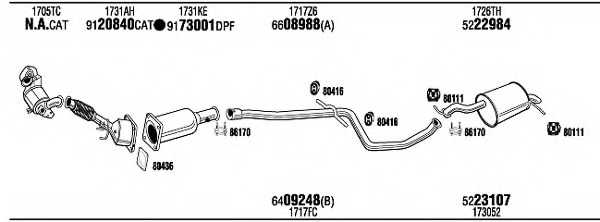 Sistem de esapament PEH17852BB WALKER - Sistem de evacuare, complet Sistem de esapament PEH17852BB WALKER - Sistem de evacuare, complet