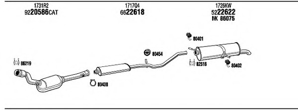 Sistem de esapament PEH17991 WALKER - Sistem de evacuare, complet Sistem de esapament PEH17991 WALKER - Sistem de evacuare, complet