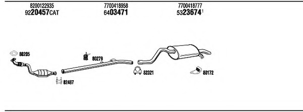 Sistem de esapament RE57070 WALKER - Sistem de evacuare, complet Sistem de esapament RE57070 WALKER - Sistem de evacuare, complet