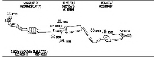 Sistem de esapament SKH13086B WALKER - Sistem de evacuare, complet Sistem de esapament SKH13086B WALKER - Sistem de evacuare, complet