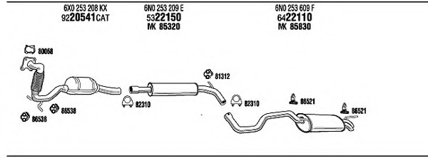 Sistem de esapament VW20333 WALKER - Sistem de evacuare, complet Sistem de esapament VW20333 WALKER - Sistem de evacuare, complet