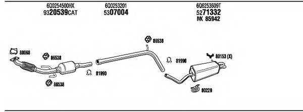 Sistem de esapament VW27000 WALKER - Sistem de evacuare, complet Sistem de esapament VW27000 WALKER - Sistem de evacuare, complet