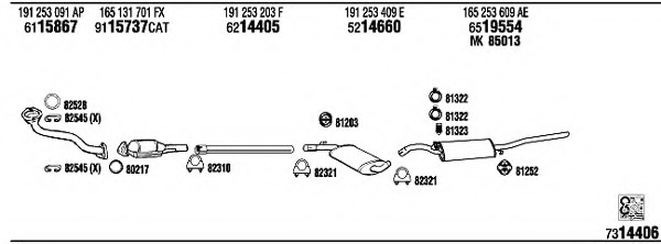 Sistem de esapament VW40198B WALKER - Sistem de evacuare, complet Sistem de esapament VW40198B WALKER - Sistem de evacuare, complet