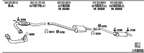 Sistem de esapament VW72234 WALKER - Sistem de evacuare, complet Sistem de esapament VW72234 WALKER - Sistem de evacuare, complet