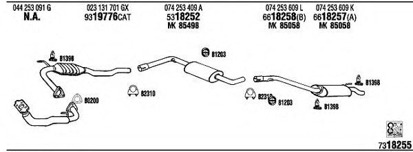 Sistem de esapament VW72235 WALKER - Sistem de evacuare, complet Sistem de esapament VW72235 WALKER - Sistem de evacuare, complet