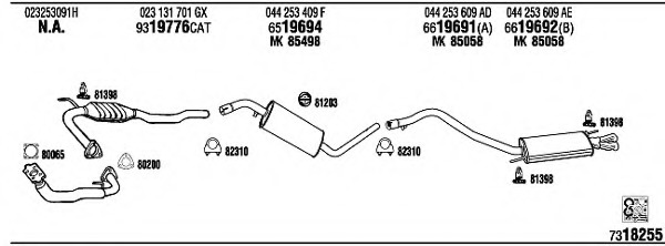 Sistem de esapament VW72261 WALKER - Sistem de evacuare, complet Sistem de esapament VW72261 WALKER - Sistem de evacuare, complet