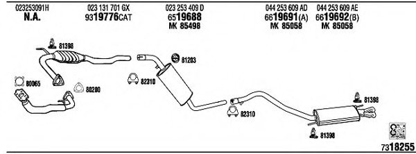 Sistem de esapament VW72262 WALKER - Sistem de evacuare, complet Sistem de esapament VW72262 WALKER - Sistem de evacuare, complet