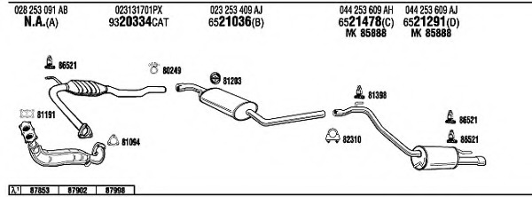 Sistem de esapament VW72299 WALKER - Sistem de evacuare, complet Sistem de esapament VW72299 WALKER - Sistem de evacuare, complet