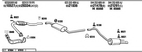 Sistem de esapament VW72302 WALKER - Sistem de evacuare, complet Sistem de esapament VW72302 WALKER - Sistem de evacuare, complet